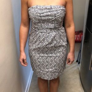 JCrew floral strapless dress